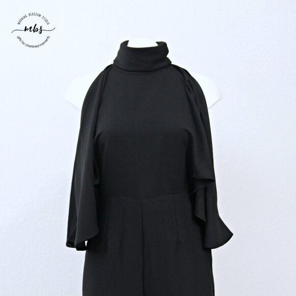 NWT Finders Keepers Real Slow Halter Neck Cold Shoulder Jumpsuit Black Women S - Picture 3 of 15